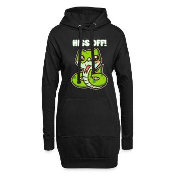 Sifflement ! - Jeu de mots sur le serpent mignon - Sweat-shirt à capuche long Femme - noir - Devant