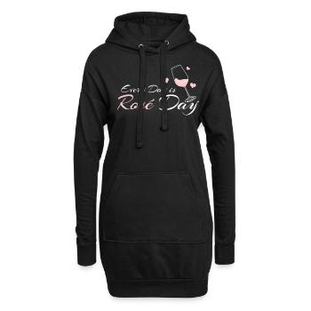 Verres à vin rosé Vino - Sweat-shirt à capuche long Femme - noir - Devant