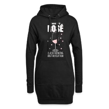 Vino Rosé Red Wine Glass - Hoodie-Kleid - Schwarz - Vorne
