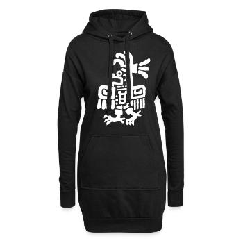Aztekengott Alte Mythologie Chalchiuhtotolin - Hoodie-Kleid - Schwarz - Vorne