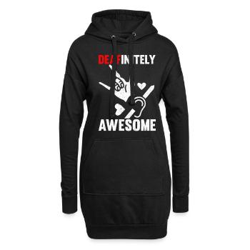 Deaf Pride ASL Gebärdensprache - Hoodie-Kleid - Schwarz - Vorne