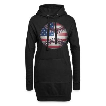 Baseball Men Women Kids Player Pitcher Softball - Hoodie-Kleid - Schwarz - Vorne