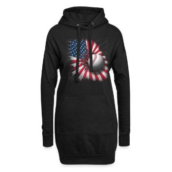 Baseball Men Women Kids Player Pitcher Softball - Hoodie-Kleid - Schwarz - Vorne