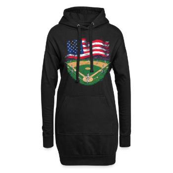 Baseball Hommes Femmes Enfants Joueur Lanceur Softball - Sweat-shirt à capuche long Femme - noir - Devant