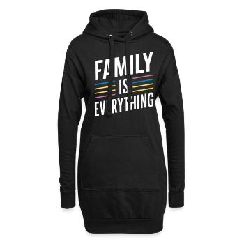 La famille est tout – colorée et importante - Sweat-shirt à capuche long Femme - noir - Devant