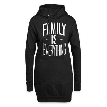 La famille est tout – colorée et importante - Sweat-shirt à capuche long Femme - noir - Devant