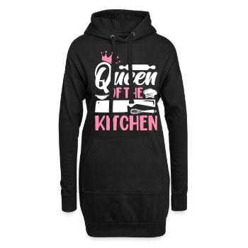 Chef cuisinier Femme Reine de la Cuisine - Sweat-shirt à capuche long Femme - noir - Devant