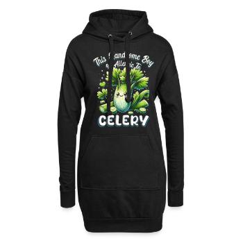 Allergie au céleri Allergique au céleri - Sweat-shirt à capuche long Femme - noir - Devant