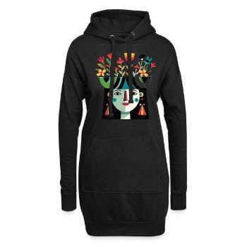 Déesse aztèque Xochiquetzal Mythologie ancienne - Sweat-shirt à capuche long Femme - noir - Devant