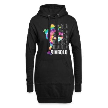 Diabolo Zirkus Jonglieren - Hoodie-Kleid - Schwarz - Vorne