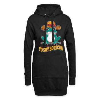Yo Soy Boricua Puerto Rican Frosch Mit Hut - Hoodie-Kleid - Schwarz - Vorne