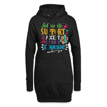 Autisme - Sweat-shirt à capuche long Femme - noir - Devant