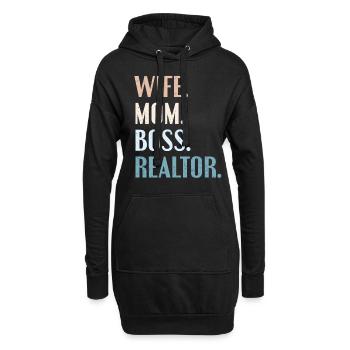 Immobilienmakler - Hoodie-Kleid - Schwarz - Vorne