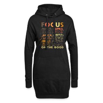 Fotograf Fotografie Fotografen Focus On The Good - Hoodie-Kleid - Schwarz - Vorne
