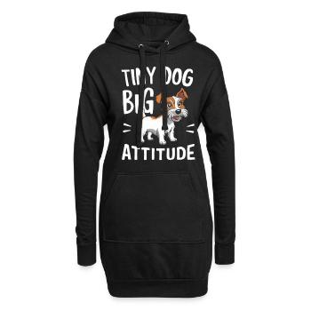 Terrier Hund Kleiner Hund Große Haltung - Hoodie-Kleid - Schwarz - Vorne