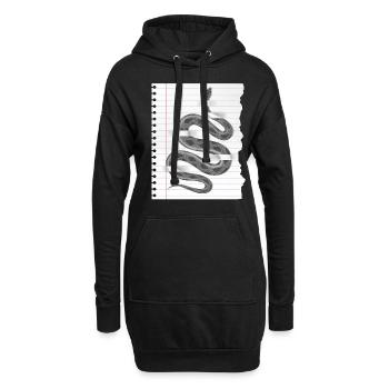 Kunstvolle Schlange für Naturfans und Terrarianer - Hoodie-Kleid - Schwarz - Vorne