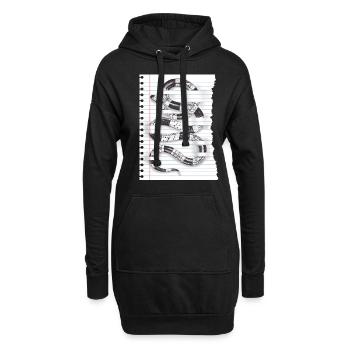 Kunstvolle Schlange für Naturfans und Terrarianer - Hoodie-Kleid - Schwarz - Vorne