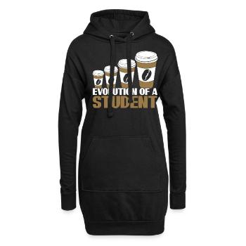 Students Coffee Student - Hoodie-Kleid - Schwarz - Vorne