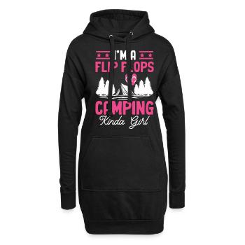Flip Flops Camping Mädchen Camper Mädchen Wohnmobi - Hoodie-Kleid - Schwarz - Vorne