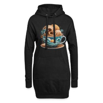 Tropical Beach Waves Kaffeetasse für eine - Hoodie-Kleid - Schwarz - Vorne