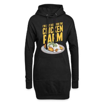 Ich Bin Nur Hier Für Das Chicken Parm - Hoodie-Kleid - Schwarz - Vorne