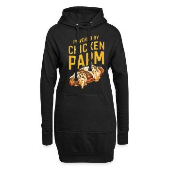 Powered By Chicken Parm - Hähnchen Parmigiana - Hoodie-Kleid - Schwarz - Vorne