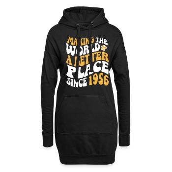 1956 Geburtstag Vintage Hippie Groovy - Hoodie-Kleid - Schwarz - Vorne