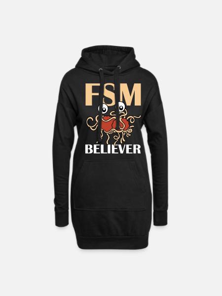 Fliegendes Spaghettimonster FSM - Hoodie-Kleid - Schwarz
