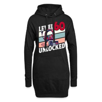 60. GEBURTSTAG MANN RETRO GAMER GAMING LEVEL - Hoodie-Kleid - Schwarz - Vorne
