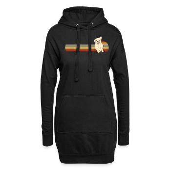 Golden Retriever rétro - Sweat-shirt à capuche long Femme - noir - Devant