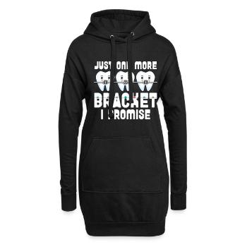 Zahnspange Kieferorthopäde - Hoodie-Kleid - Schwarz - Vorne
