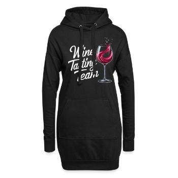 Weinverkostungs-Team - Elegant und Stilvoll für - Hoodie-Kleid - Schwarz - Vorne