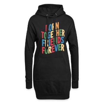Twin Born Together Friends Forever - Hoodie-Kleid - Schwarz - Vorne