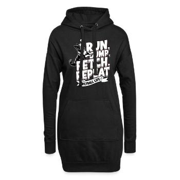 Flyball Border Collie Dog Run Jump Fetch Repeat - Sweat-shirt à capuche long Femme - noir - Devant