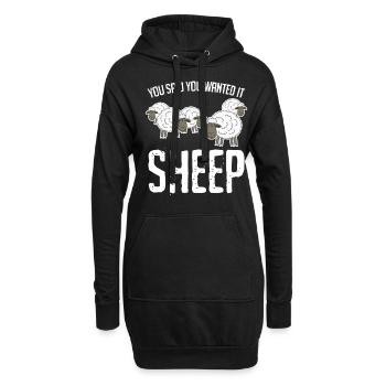 Blague drôle de mouton - Sweat-shirt à capuche long Femme - noir - Devant