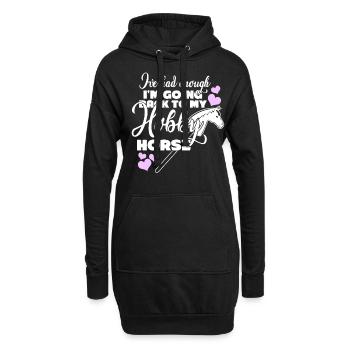 Hobby Équitation Hobby Horsing - Sweat-shirt à capuche long Femme - noir - Devant