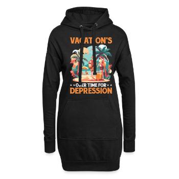 Vacation's Over Time For Depression 2 - Hoodie-Kleid - Schwarz - Vorne