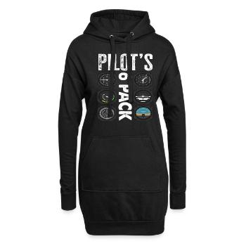 Pilots 6 Pack Funny Pilot - Hoodie Dress - black - Front