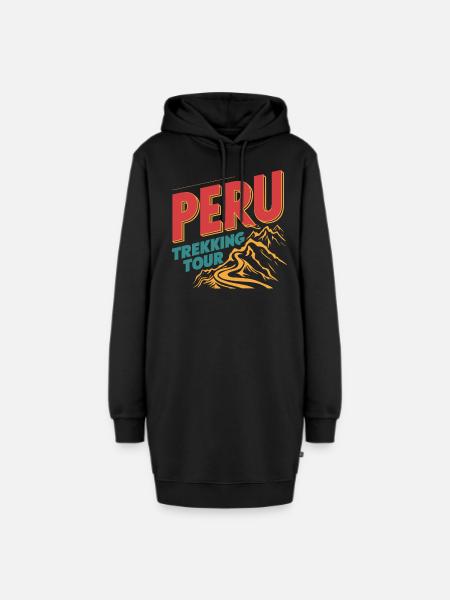 Peru Trekking Tour Abenteuer Berglandschaft - Hoodie-Kleid - Schwarz