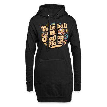 Volleyball Volleyballer Volleyball Is My Happy - Hoodie-Kleid - Schwarz - Vorne