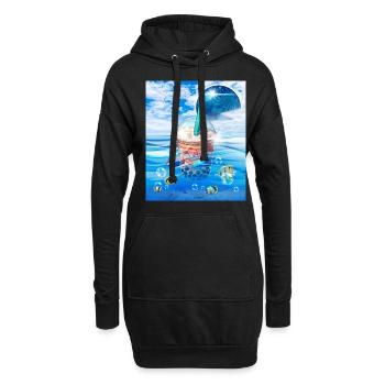 Frutiger Aero Aesthetic Tech Bubble Tea Boba Milkt - Sweat-shirt à capuche long Femme - noir - Devant