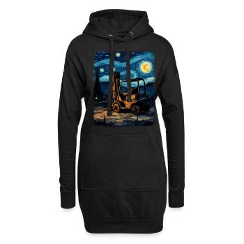 Gabelstaplerfahrer Gabelstaplerfahrer Sternennacht - Hoodie-Kleid - Schwarz - Vorne