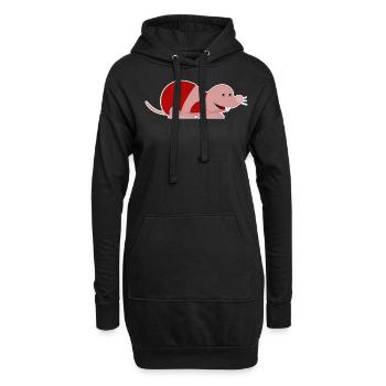 Rat taupe nu avec un bikini - Sweat-shirt à capuche long Femme - noir - Devant
