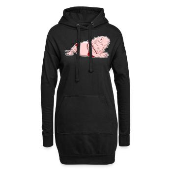 Laid, Rat-taupe nu avec un bikini - Sweat-shirt à capuche long Femme - noir - Devant