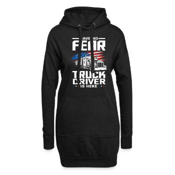 Le chauffeur de camion est ici Drapeau des États-Unis - Sweat-shirt à capuche long Femme - noir - Devant