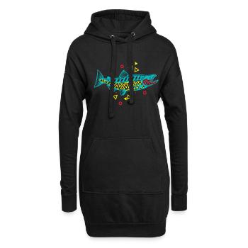 Lachs Angeln Abenteuer Fischen Erlebnis - Hoodie-Kleid - Schwarz - Vorne