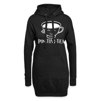 Thé Positif Sachet Tasse à Thé Tasse à Thé Théière - Sweat-shirt à capuche long Femme - noir - Devant