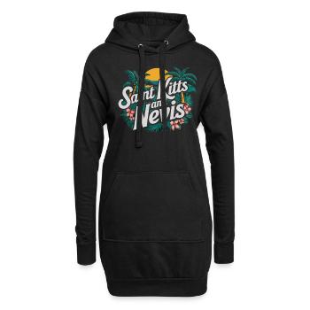 Saint Kitts And Nevis Souvenir Tropisches Paradies - Hoodie-Kleid - Schwarz - Vorne
