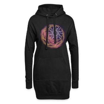 Univers Soleil et Lune - Sweat-shirt à capuche long Femme - noir - Devant