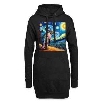 Gürteltier Sternennacht Gemälde - Hoodie-Kleid - Schwarz - Vorne
